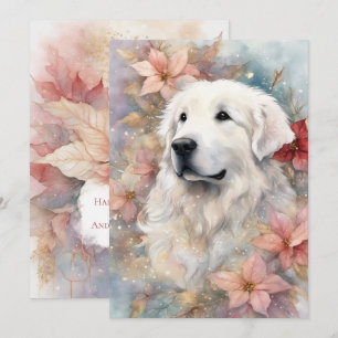 Kerstmis Great Pyrenees Platte Kerstkaart