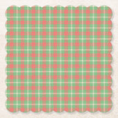 Kerstmis Green-based Plaid Kartonnen Onderzetters (Voorkant)