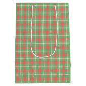 Kerstmis Green-based Plaid Medium Cadeauzakje (Achterkant)