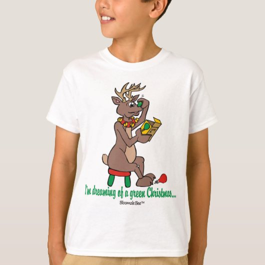 Kerstmis: Green Nosed Reindeer T-shirt (Voorkant)