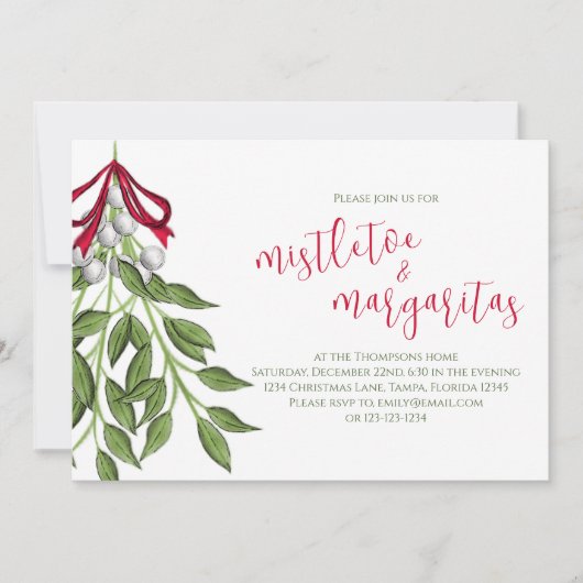 Kerstmis: Greenery Foliage Holiday Kaart (Voorkant)