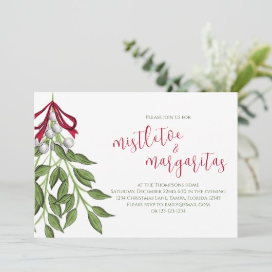 Kerstmis: Greenery Foliage Holiday Kaart (Staand voorkant)