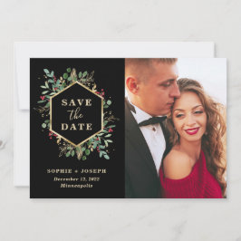 Kerstmis: Greenery op Black | Foto Save The Date