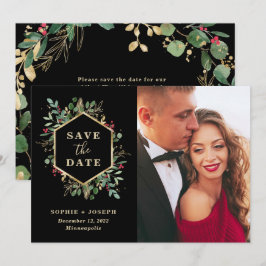 Kerstmis: Greenery op Black | Foto Save The Date