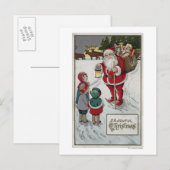 Kerstmis GreetingSanta die aan Kind spreken Feestdagenkaart (Voorkant / Achterkant)