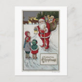 Kerstmis GreetingSanta die aan Kind spreken Feestdagenkaart (Voorkant)