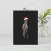 Kerstmis: Greyhound Gift Greyhound Dog Funny Santa Kaart (Staand voorkant)