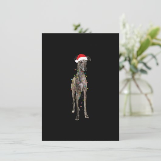 Kerstmis: Greyhound Gift Greyhound Dog Funny Santa Kaart (Staand voorkant)