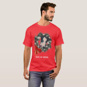 Kerstmis Greyhound Krans Persoonlijk T-shirt (Voorkant volledig)