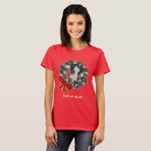 Kerstmis Greyhound Krans Persoonlijk T-shirt (Voorkant volledig)