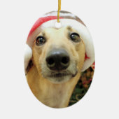 Kerstmis - Greyhound - Pena Keramisch Ornament (Voorkant)