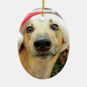 Kerstmis - Greyhound - Pena Keramisch Ornament