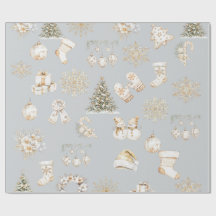 Kerstmis grijs goud inpakpapier