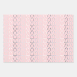 Kerstmis grijs wit roze zilver eenvoudig elegant w inpakpapier vel