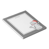 Kerstmis Grijze Kat Aangepaste Naam Notitieblok (Schuin)