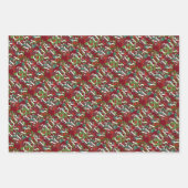 KERSTMIS groen bessen Inpakpapier Vel (Voorkant 3)