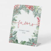 Kerstmis groen douche gunsten reclamebord met voetstuk (Voorkant)