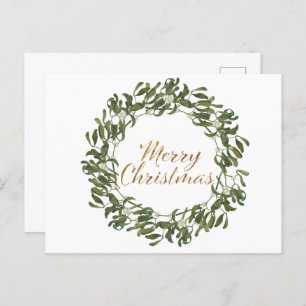 Kerstmis Groen en God Merry Kerstmis Briefkaart