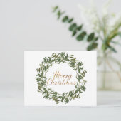 Kerstmis Groen en God Merry Kerstmis Briefkaart (Staand voorkant)