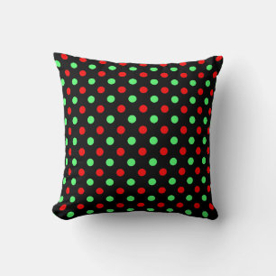 Kerstmis - Groen en Rood Stippenpatroon  Kussen