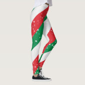 Kerstmis groen en rood streepjespatroon leggings (Rechts)