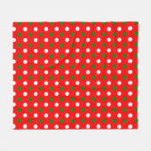 Kerstmis - Groen en Wit Stippenpatroon Fleece Deken (Voorkant (Horizontaal))