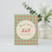 Kerstmis groen gebaseerd Plaid Briefkaart (Staand voorkant)