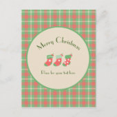 Kerstmis groen gebaseerd Plaid Briefkaart (Voorkant)