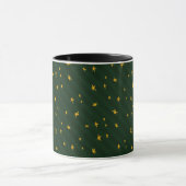 Kerstmis groen geel ster streep mok (Midden)
