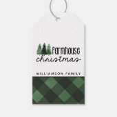 Kerstmis Groen Gezin Naam familie Cadeaulabel (Voorkant)