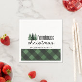 Kerstmis Groen Gezin Naam familie Servet (Insitu)