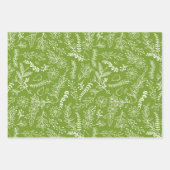 Kerstmis Groen Goud Zwart Winter Botanisch Inpakpapier Vel (Voorkant)