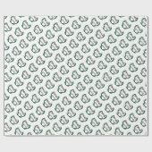 Kerstmis Groen Herten Cadeaupapier (Vlak)