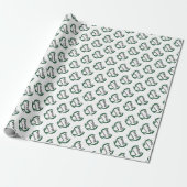 Kerstmis Groen Herten Cadeaupapier (Uitgerold)