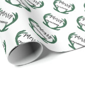 Kerstmis Groen Herten Cadeaupapier (Rol Hoek)