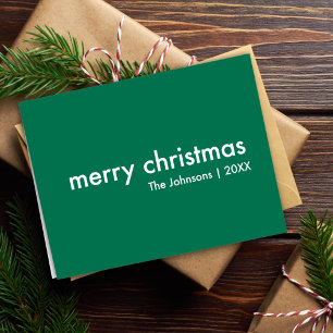 Kerstmis   Groen modern, minimaal stijlvol Feestdagen Kaart