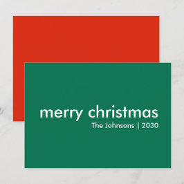 Kerstmis | Groen modern, minimaal stijlvol Feestdagenkaart
