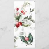 Kerstmis groen & rode bessen bruiloft Menu (Achterkant)