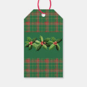Kerstmis Groen Rood Plaid Cadeaulabel (Achterkant)
