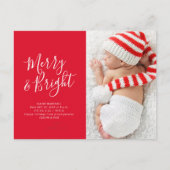 Kerstmis groen vakantie geboorte aankondiging kaar briefkaart (Voorkant)