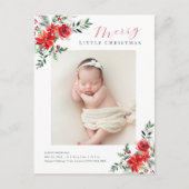 Kerstmis groen vakantie geboorte aankondiging kaar briefkaart (Voorkant)