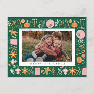 Kerstmis groen vreugde familie vakantie foto feestdagenkaart