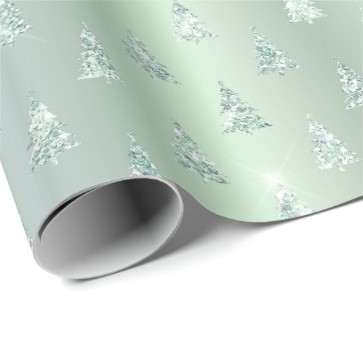 Kerstmis groene bomen illustratie cadeaupapier (Rol Hoek)