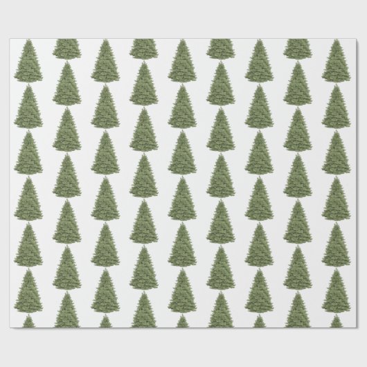 Kerstmis Groene dennenboom Cadeaupapier (Vlak)