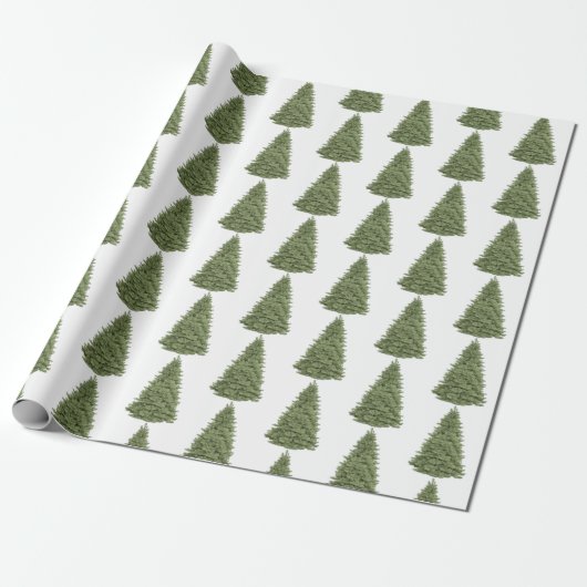 Kerstmis Groene dennenboom Cadeaupapier (Uitgerold)