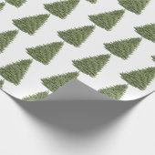 Kerstmis Groene dennenboom Cadeaupapier (Hoek)