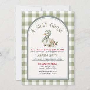 Kerstmis Groene Domme Gans Baby Shower Kaart