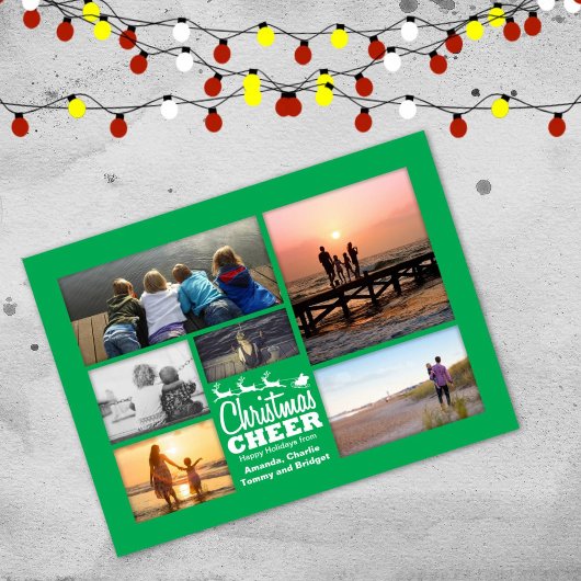 Kerstmis Groene feestdag Foto Briefkaart