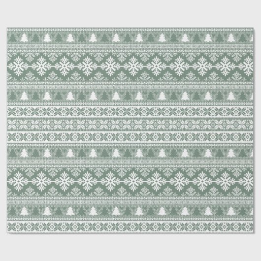 Kerstmis Groene feestdag — Ugly Sweater Cadeaupapier (Vlak)