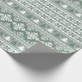 Kerstmis Groene feestdag — Ugly Sweater Cadeaupapier (Hoek)